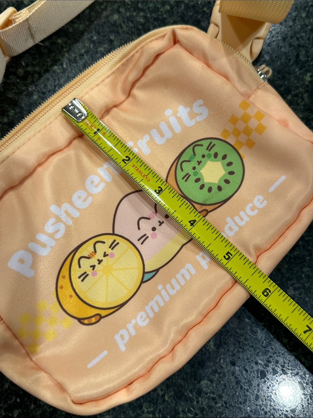 Pusheen fruits Peach orange Crossbody Bag purse cat pouch EUC - Picture 10 of 10